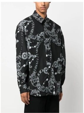 Verseca Jeans Couture Chain Couture Black Shirt Size S